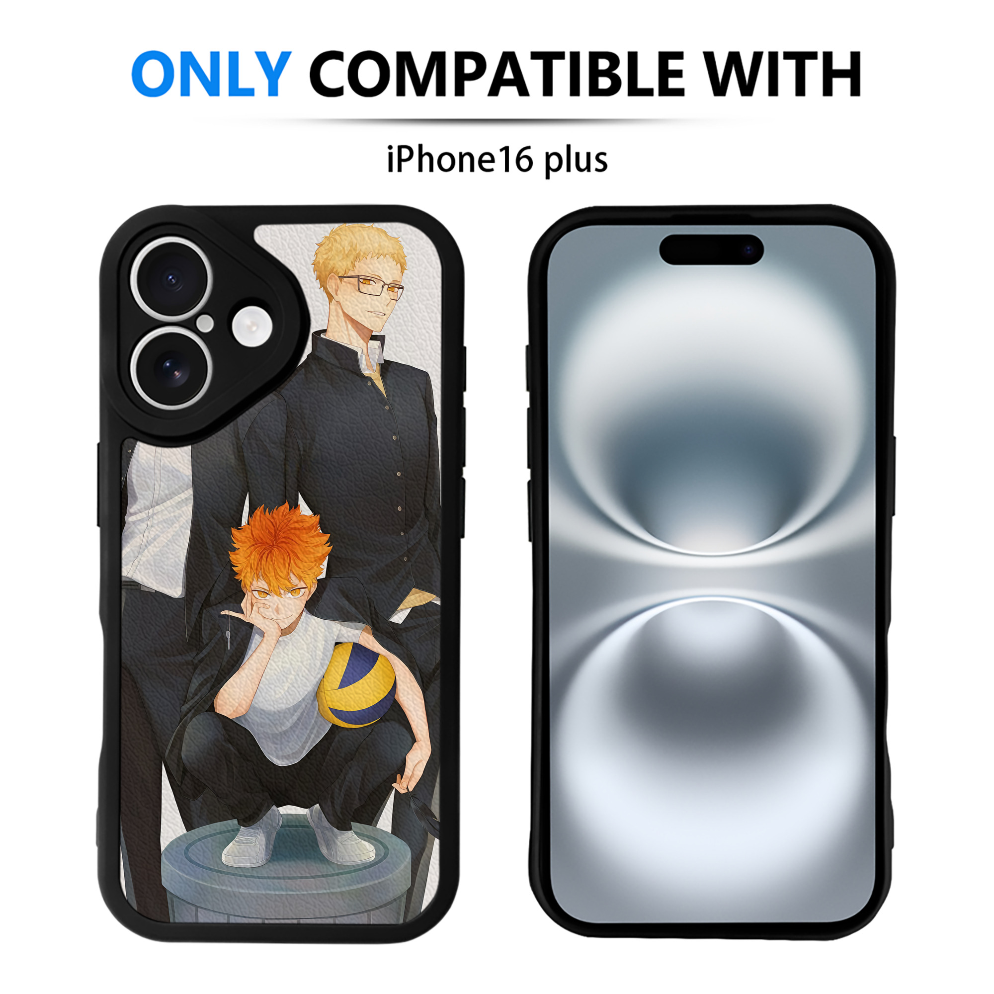 （画像用） ハイキュー!! Haikyu!! 【iPhone 16シリーズ対応】シリコンスマホケース（レザー調） 材質：シリコン